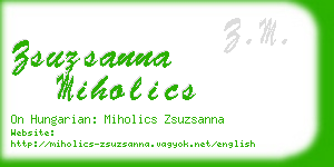 zsuzsanna miholics business card